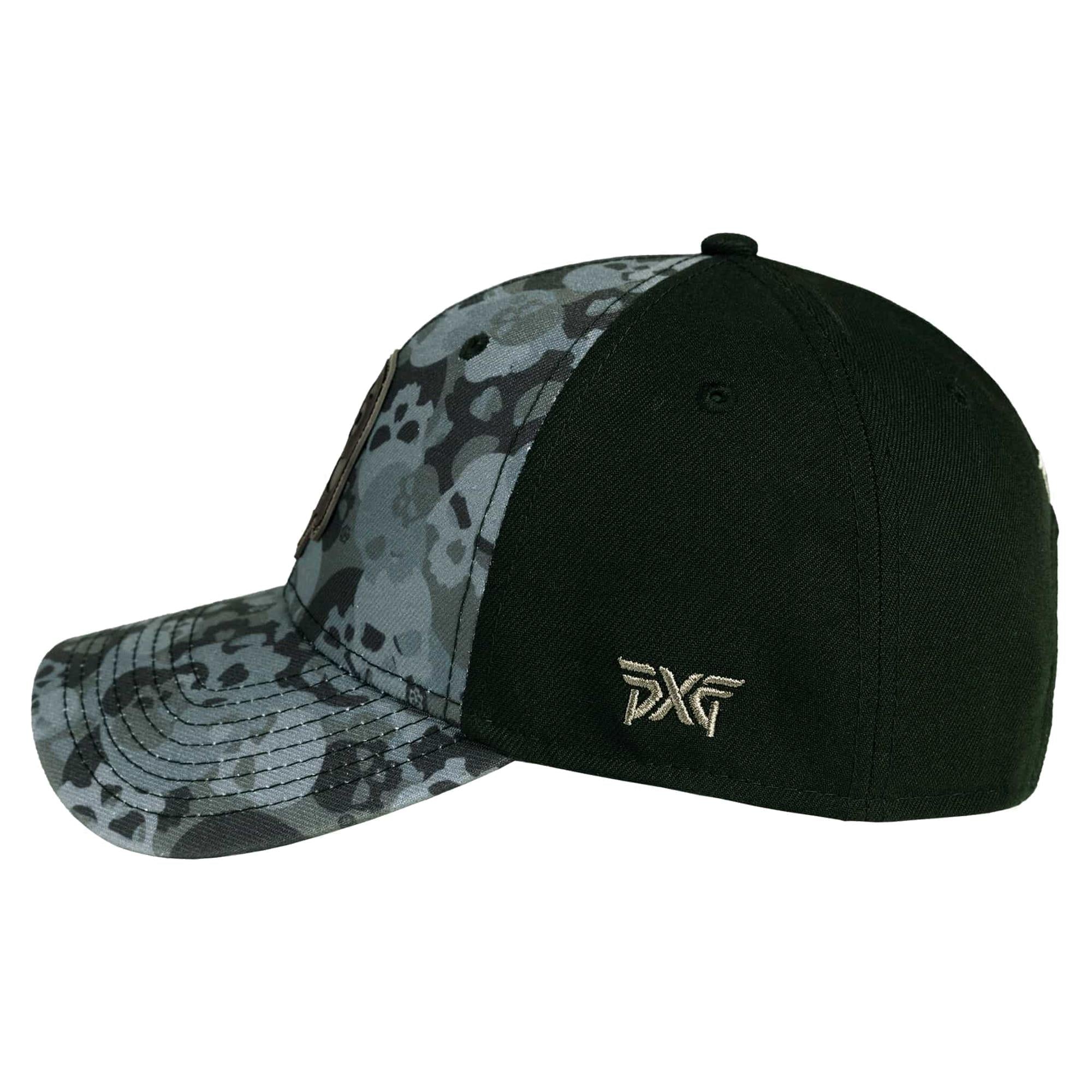 Side profile of PXG Darkness Skull Camo 9FORTY Cap